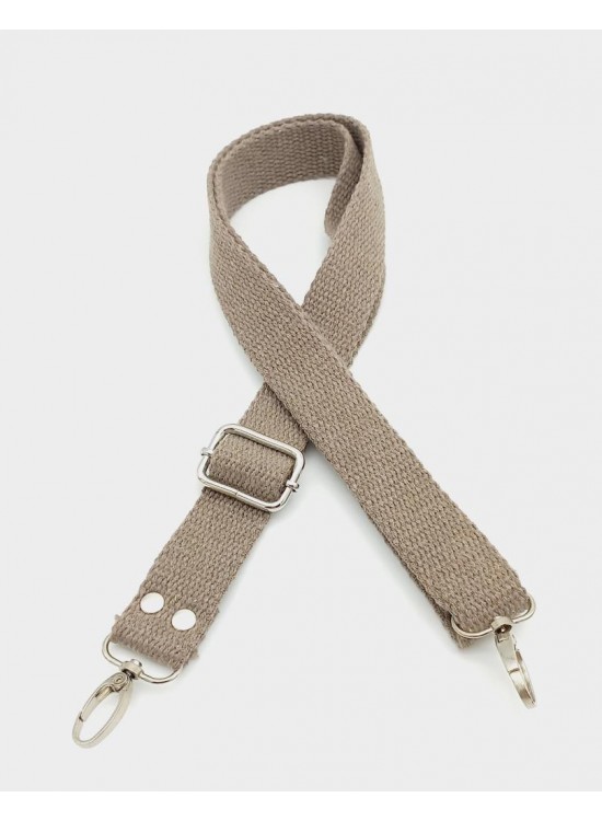 Çanta Aksesuar Pamuklu Kolon 120X3 Cm Vizon Gümüş Metalli