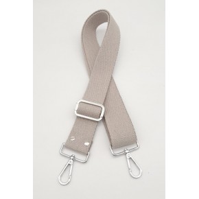 Çanta Aksesuar Pamuklu Kolon 120X4 Cm Gümüş Metal Bej