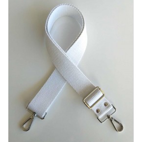 Çanta Aksesuar Pamuklu Kolon 120X4 Cm Gümüş Metal Beyaz