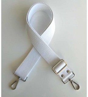 Çanta Aksesuar Pamuklu Kolon 120X4 Cm Gümüş Metal Beyaz