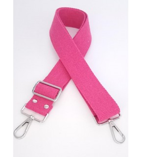 Çanta Aksesuar Pamuklu Kolon 120X4 Cm Gümüş Metal Fuşya