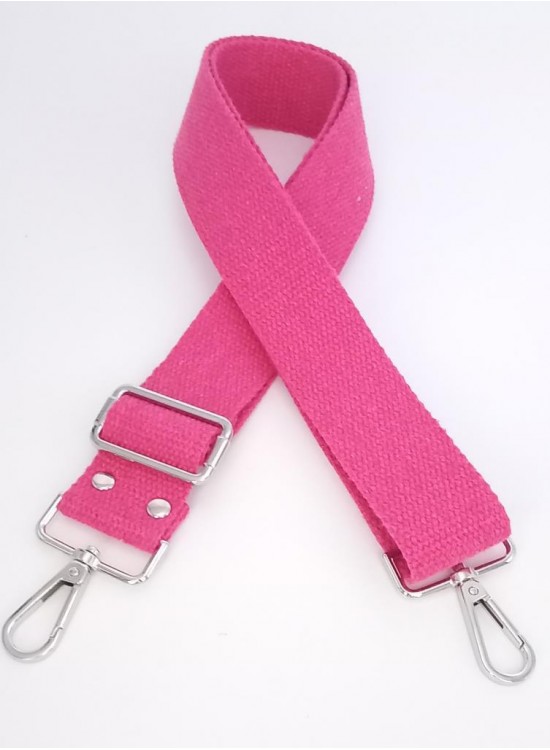 Çanta Aksesuar Pamuklu Kolon 120X4 Cm Gümüş Metal Fuşya Çanta Aksesuar Pamuklu Kolon 120X4 Cm Gümüş Metal Fuşya