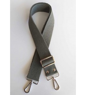 Çanta Aksesuar Pamuklu Kolon 120X4 Cm Gümüş Metal Haki