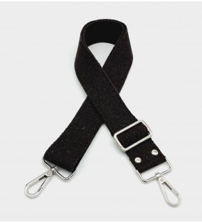 Çanta Aksesuar Pamuklu Kolon 120X4 Cm Gümüş Metal Kahverengi