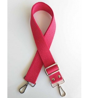 Çanta Aksesuar Pamuklu Kolon 120X4 Cm Gümüş Metal Kırmızı