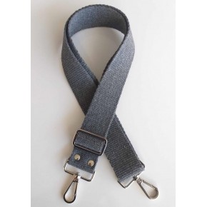 Çanta Aksesuar Pamuklu Kolon 120X4 Cm Gümüş Metal Koyu Gri