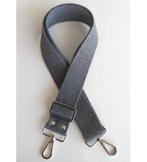 Çanta Aksesuar Pamuklu Kolon 120X4 Cm Gümüş Metal Koyu Gri