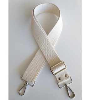 Çanta Aksesuar Pamuklu Kolon 120X4 Cm Gümüş Metal Krem Renk