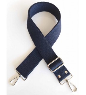 Çanta Aksesuar Pamuklu Kolon 120X4 Cm Gümüş Metal Lacivert