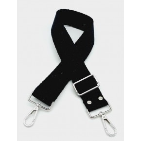 Çanta Aksesuar Pamuklu Kolon 120X4 Cm Gümüş Metal Siyah