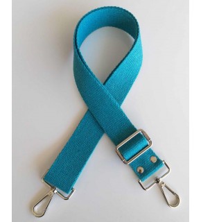 Çanta Aksesuar Pamuklu Kolon 120X4 Cm Gümüş Metal Turkuaz