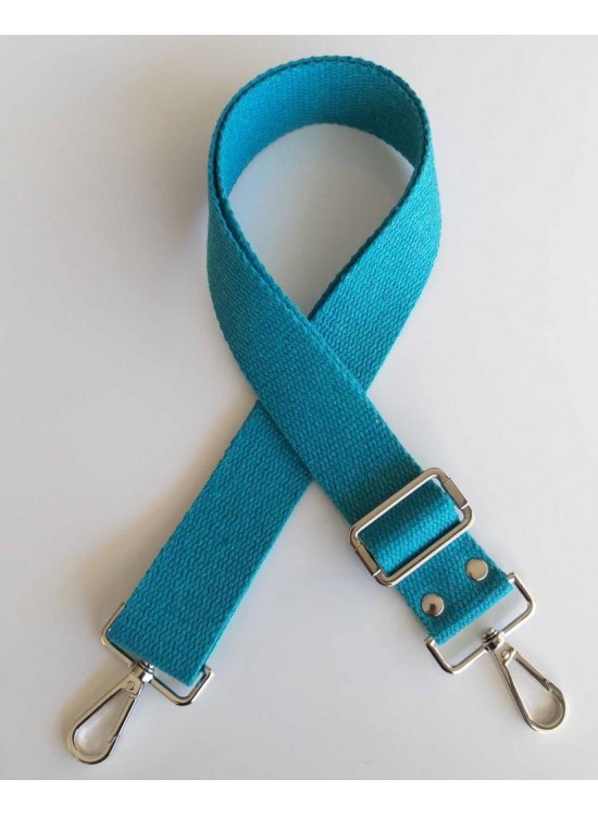 Çanta Aksesuar Pamuklu Kolon 120X4 Cm Gümüş Metal Turkuaz