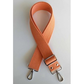 Çanta Aksesuar Pamuklu Kolon 120X4 Cm Gümüş Metal Turuncu