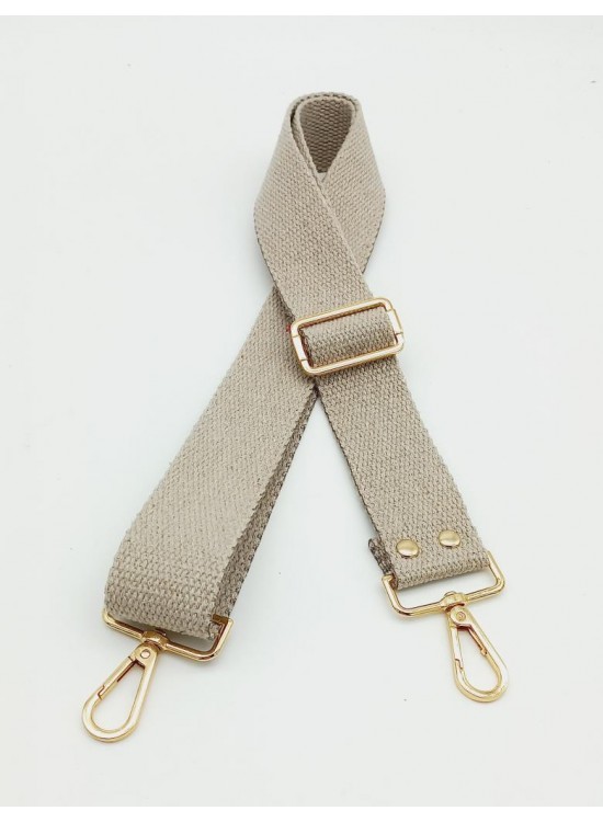 Çanta Aksesuar Pamuklu Kolon 120X4 Cm Light Gold Metal Bej