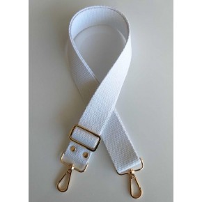 Çanta Aksesuar Pamuklu Kolon 120X4 Cm Light Gold Metal Beyaz