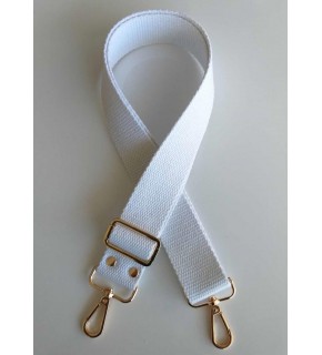 Çanta Aksesuar Pamuklu Kolon 120X4 Cm Light Gold Metal Beyaz