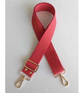 Çanta Aksesuar Pamuklu Kolon 120X4 Cm Light Gold Metal Kırmızı