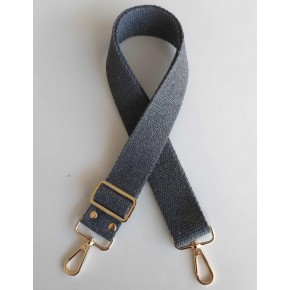 Çanta Aksesuar Pamuklu Kolon 120X4 Cm Light Gold Metal Koyu Gri