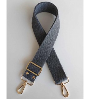 Çanta Aksesuar Pamuklu Kolon 120X4 Cm Light Gold Metal Koyu Gri