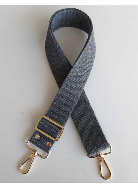 Çanta Aksesuar Pamuklu Kolon 120X4 Cm Light Gold Metal Koyu Gri