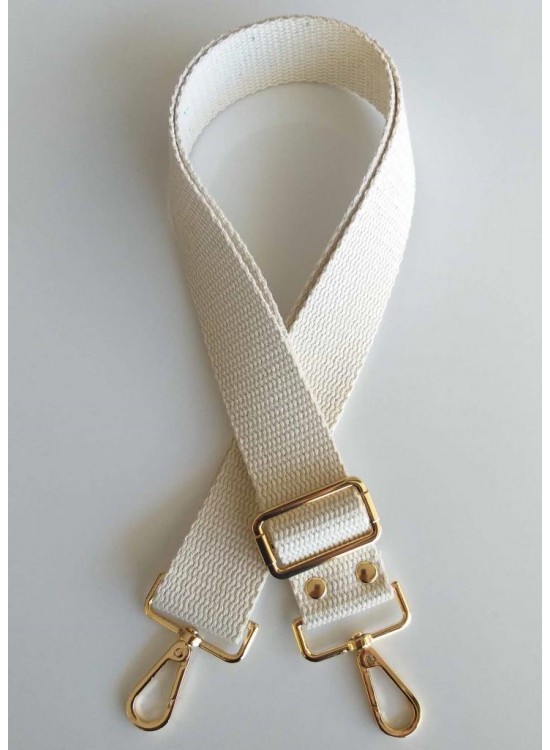 Çanta Aksesuar Pamuklu Kolon 120X4 Cm Light Gold Metal Krem Renk Çanta Aksesuar Pamuklu Kolon 120X4 Cm Light Gold Metal Krem Renk