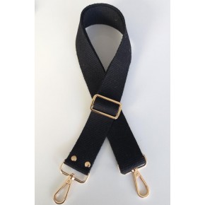 Çanta Aksesuar Pamuklu Kolon 120X4 Cm Light Gold Metal Siyah