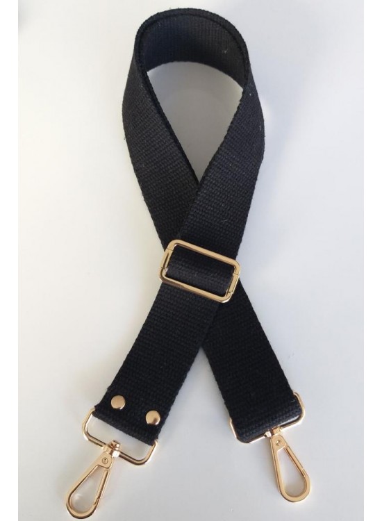 Çanta Aksesuar Pamuklu Kolon 120X4 Cm Light Gold Metal Siyah Çanta Aksesuar Pamuklu Kolon 120X4 Cm Light Gold Metal Siyah