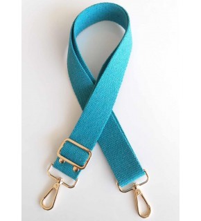 Çanta Aksesuar Pamuklu Kolon 120X4 Cm Light Gold Metal Turkuaz