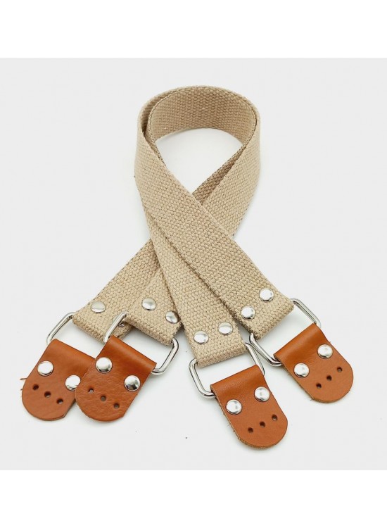 Çanta Aksesuar Pamuklu Kolon 57X3 Cm Derili Bej Renk Çanta Sapı Gümüş Metalli Çanta Aksesuar Pamuklu Kolon 57X3 Cm Derili Bej Renk Çanta Sapı Gümüş Metalli