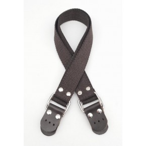 Çanta Aksesuar Pamuklu Kolon 57X3 Cm Derili Kahverengi Çanta Sapı Gümüş Metalli