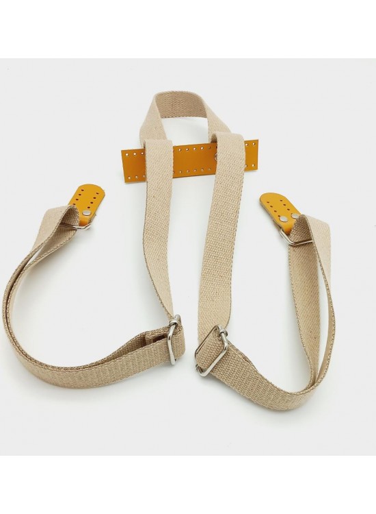 Çanta Aksesuar Pamuklu Kolon Bej Sırt Çantası Sapı Gümüş Metalli