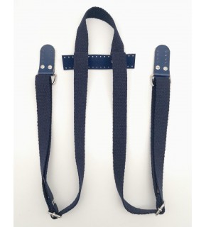 Çanta Aksesuar Pamuklu Kolon Lacivert Sırt Çantası Sapı Gümüş Metalli