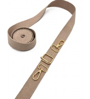 Çanta Aksesuar Pamuklu Kolon Sap Yapım Seti Bej Renk