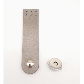 Çanta Aksesuar Parlak Gri Renk Tek Kat Suni Deri Kapak 10.5x2.5 cm Gümüş Metal