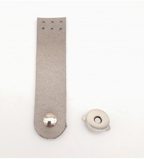 Çanta Aksesuar Parlak Gri Renk Tek Kat Suni Deri Kapak 10.5x2.5 cm Gümüş Metal