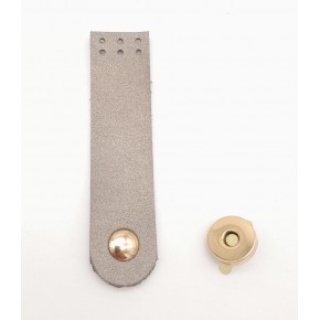 Çanta Aksesuar Parlak Gri Renk Tek Kat Suni Deri Kapak 10.5x2.5 cm Light Gold Metal