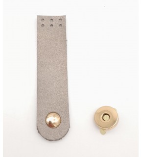 Çanta Aksesuar Parlak Gri Renk Tek Kat Suni Deri Kapak 10.5x2.5 cm Light Gold Metal