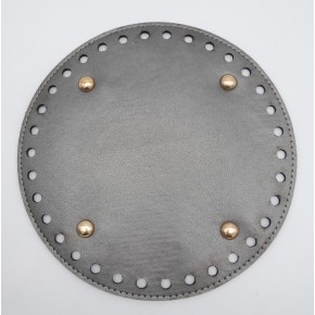 Çanta Aksesuar Parlak Gri Suni Deri 20 cm Yuvarlak Çanta Tabanı Light Gold Metalli