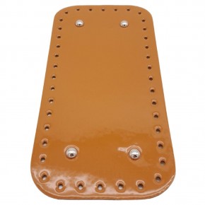 Çanta Aksesuar Parlak Rugan Deri 25x12 cm Dikdörtgen Çanta Tabanı Açık Taba Renk Gümüş Metalli