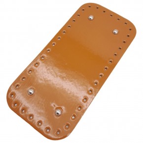 Çanta Aksesuar Parlak Rugan Deri 25x12 cm Dikdörtgen Çanta Tabanı Açık Taba Renk Gümüş Metalli