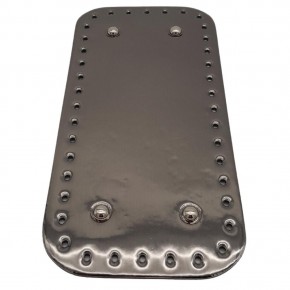 Çanta Aksesuar Parlak Rugan Deri 25x12 cm Dikdörtgen Çanta Tabanı Antrasit Renk Gümüş Metalli