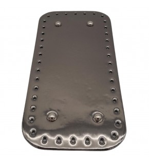 Çanta Aksesuar Parlak Rugan Deri 25x12 cm Dikdörtgen Çanta Tabanı Antrasit Renk Gümüş Metalli