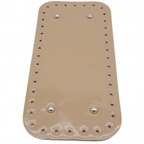 Çanta Aksesuar Parlak Rugan Deri 25x12 cm Dikdörtgen Çanta Tabanı Bej Renk Gümüş Metalli