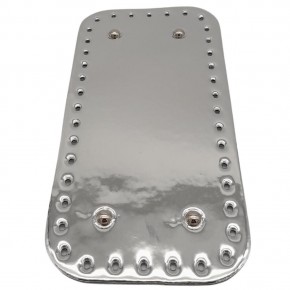 Çanta Aksesuar Parlak Rugan Deri 25x12 cm Dikdörtgen Çanta Tabanı Gri Renk Gümüş Metalli