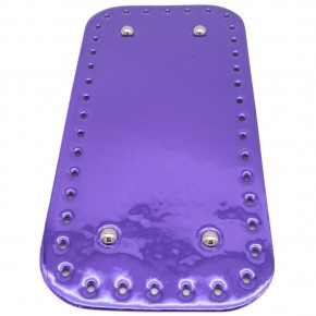 Çanta Aksesuar Parlak Rugan Deri 25x12 cm Dikdörtgen Çanta Tabanı Mor Renk Gümüş Metalli