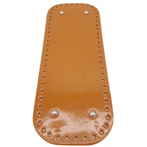 Çanta Aksesuar Parlak Rugan Deri 32x12 cm Dikdörtgen Çanta Tabanı Açık Taba Renk Gümüş Metalli