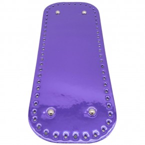 Çanta Aksesuar Parlak Rugan Deri 32x12 cm Dikdörtgen Çanta Tabanı Mor Renk Gümüş Metalli