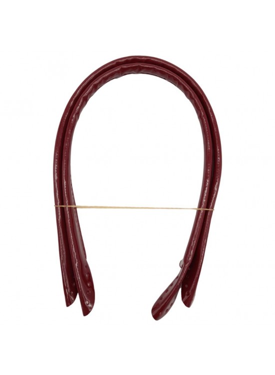 Çanta Aksesuar Parlak Rugan Deri Pelikan Model Çanta Sapı Bordo Renk