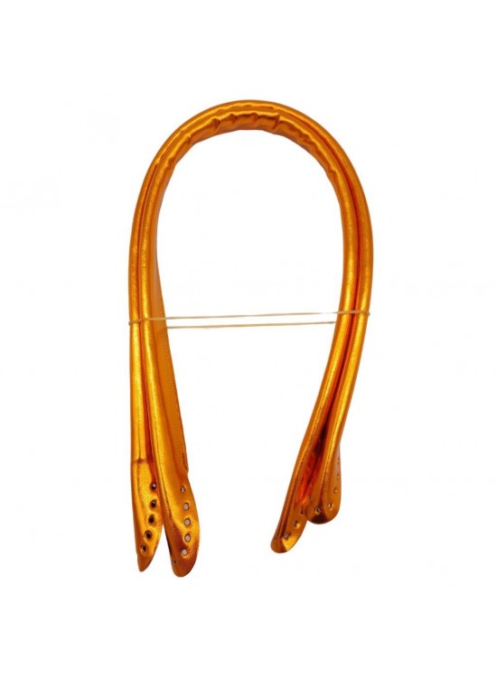 Çanta Aksesuar Parlak Rugan Deri Pelikan Model Çanta Sapı Turuncu Renk