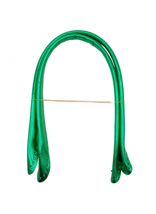 Çanta Aksesuar Parlak Rugan Deri Pelikan Model Çanta Sapı Yeşil Renk